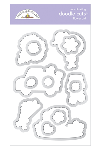 SET DEAL: Doodlebug Design - Flower Girl Doodle Stamps + Metal Dies