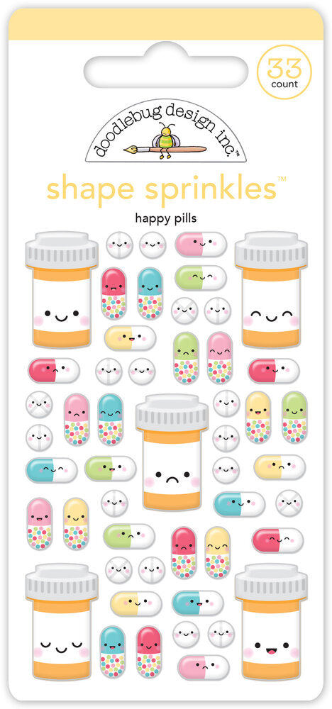 Doodlebug Design - Happy Pills Shape Sprinkles