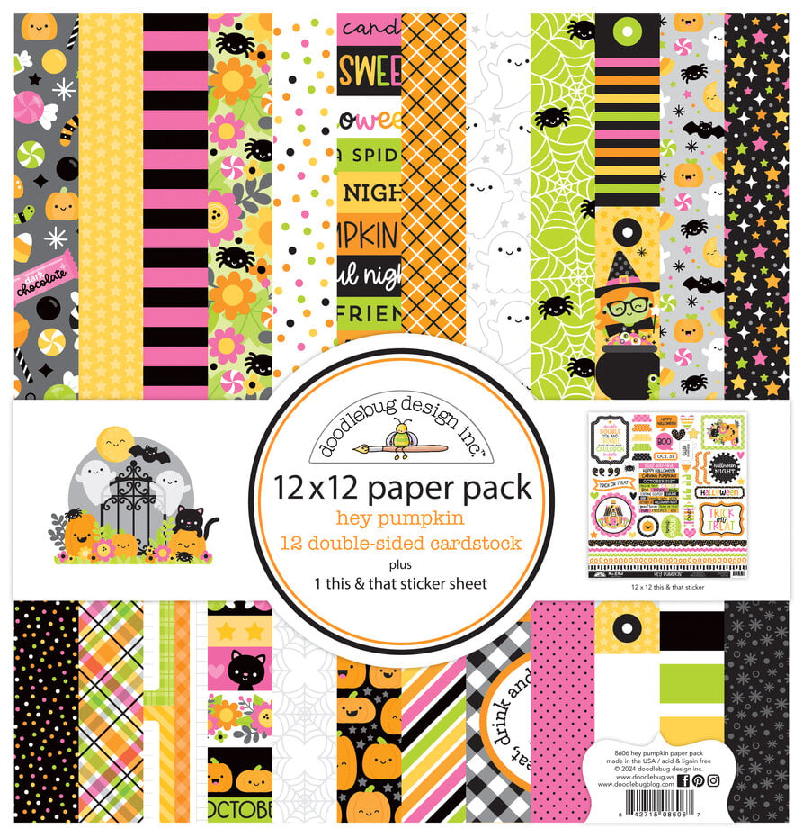 Doodlebug design - Hey Pumpkin Paper Pack  12x12"