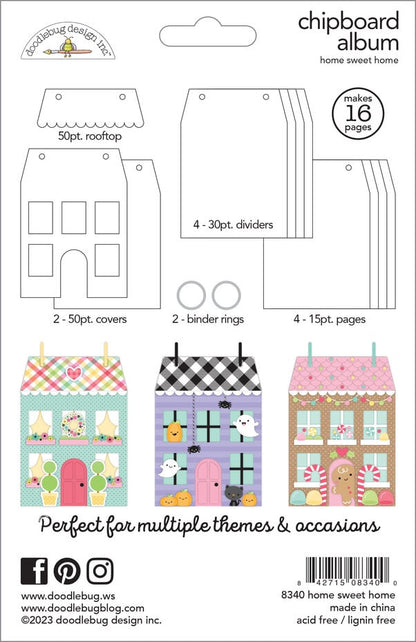 Doodlebug Design - Home Sweet Home Chipboard Album