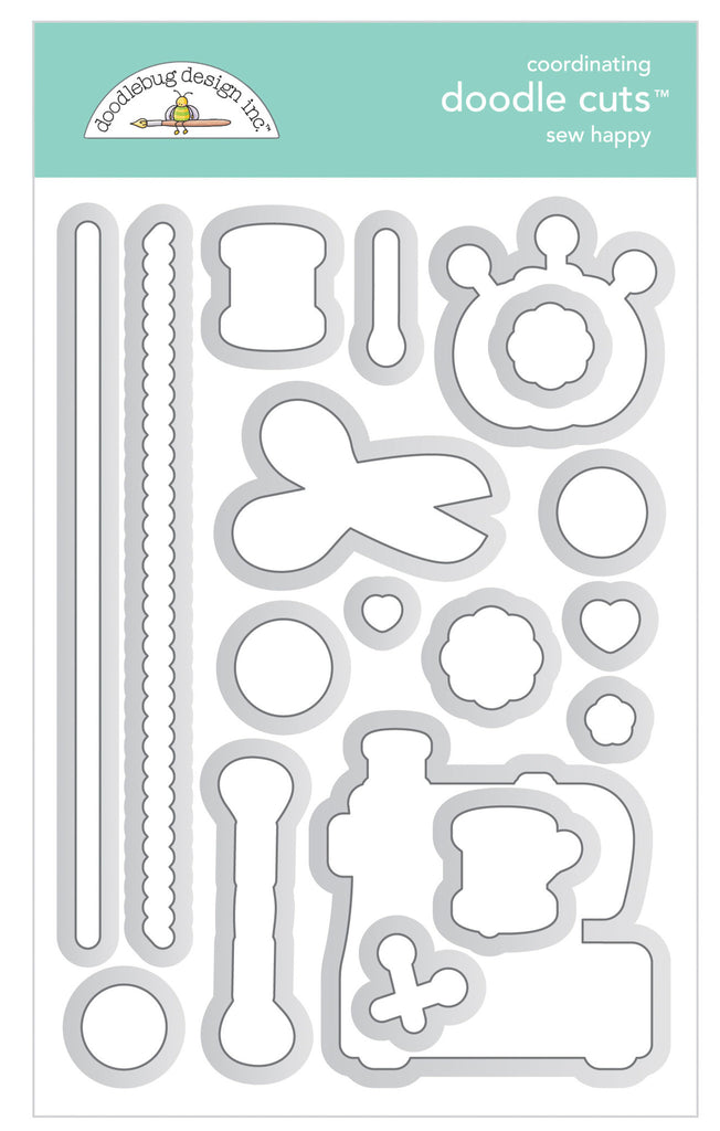 SET DEAL: Doodlebug Design - Sew Happy Doodle Stamps + Metal Dies