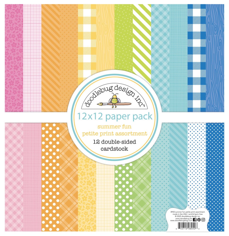 Doodlebug Design - Summer Fun Petite Prints Assortment Pack 12x12"