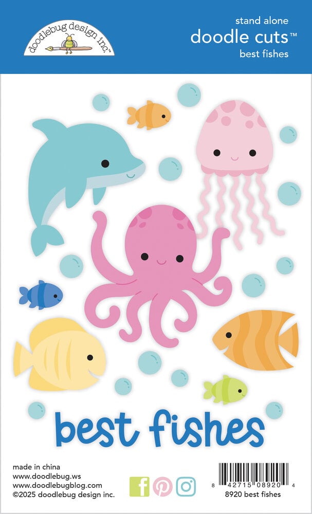 Doodlebug Design - Summer Fun Best Fishes Doodle Cuts