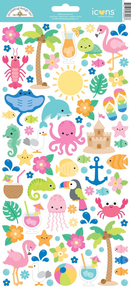Doodlebug Design - Summer Fun Icons Stickers