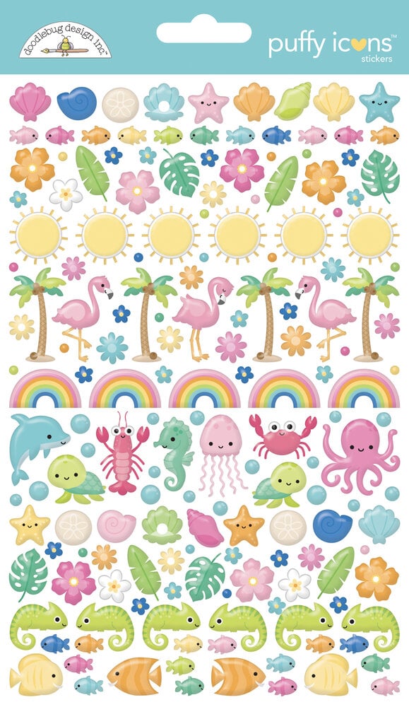 Doodlebug Design - Summer Fun Puffy Icons Stickers