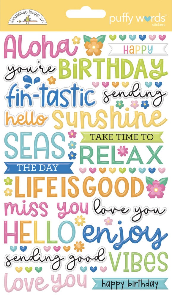 Doodlebug Design - Summer Fun Puffy Words Stickers