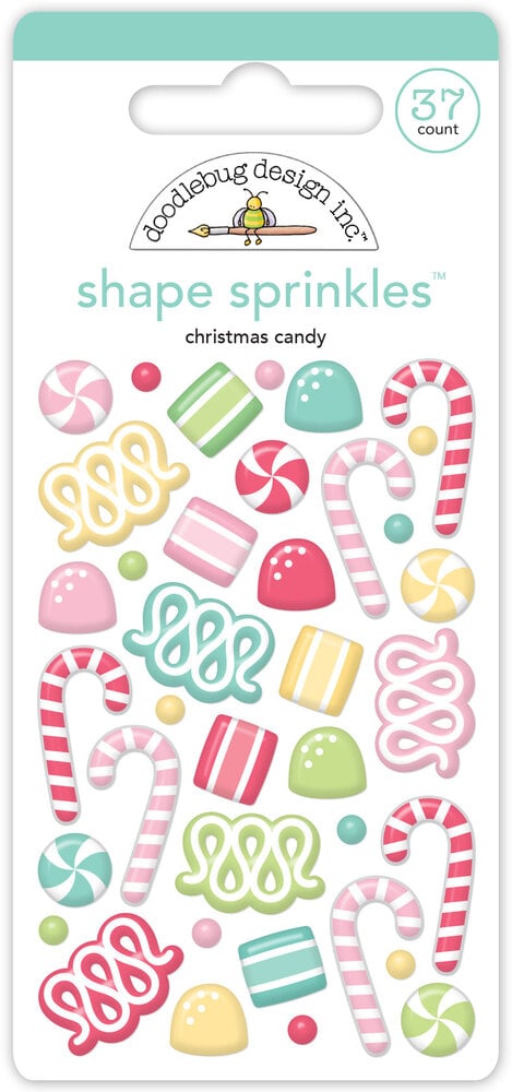 Doodlebug Design - Tinsel Time Christmas Candy Shape Sprinkles