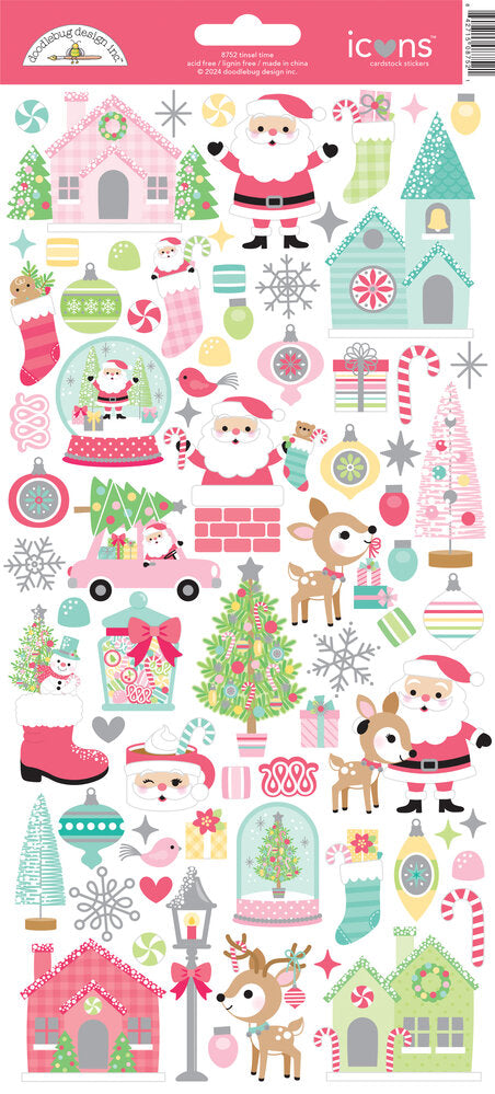 Doodlebug Design - Tinsel Time Icons Stickers