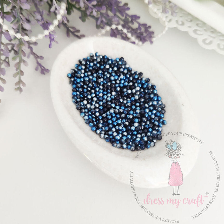 Dress My Craft -  Mini Unicorn Beads Blue Black (20g)