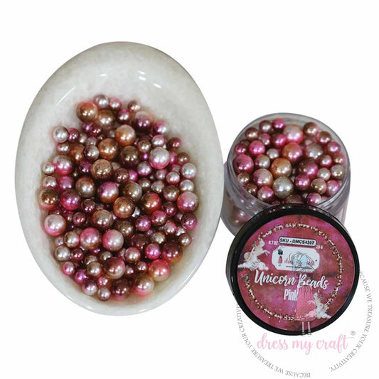 Dress My Craft - Medium & Large Unicorn Beads Pink (20g)