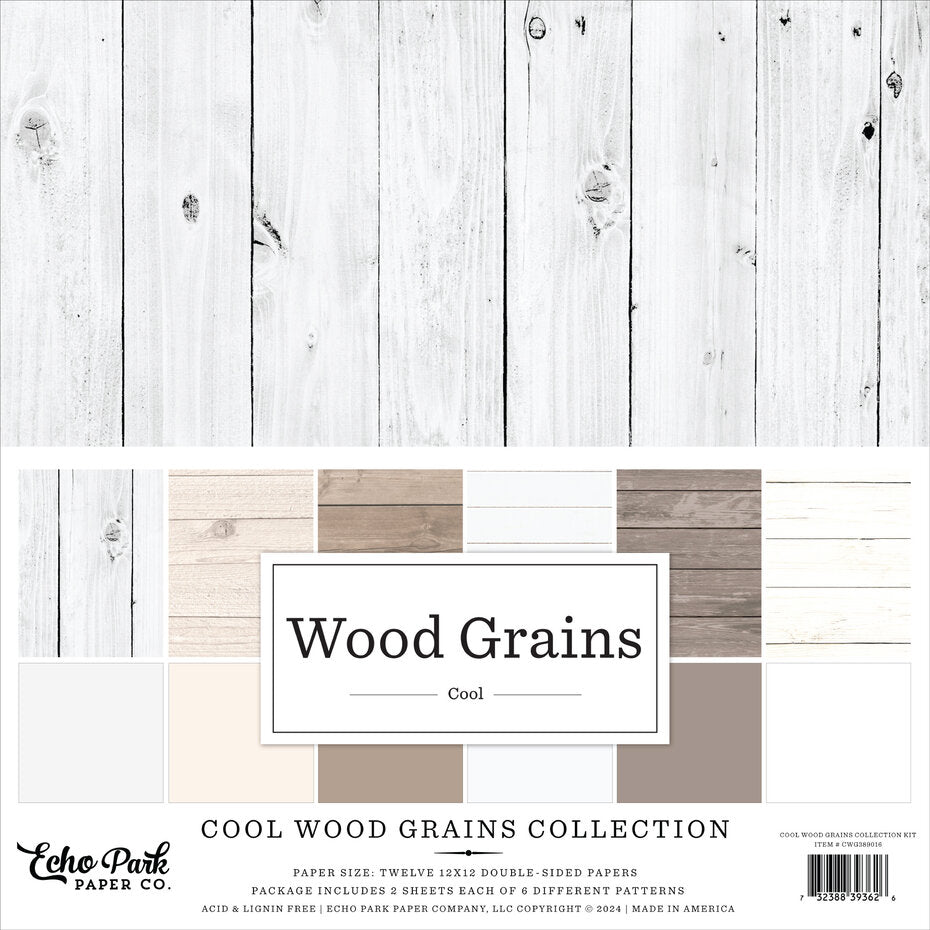 Echo Park - Cool Wood Grains Collection 12x12"