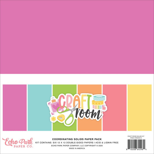 Echo Park - Craft Room Coordination Solids Paper Pack 12x12"