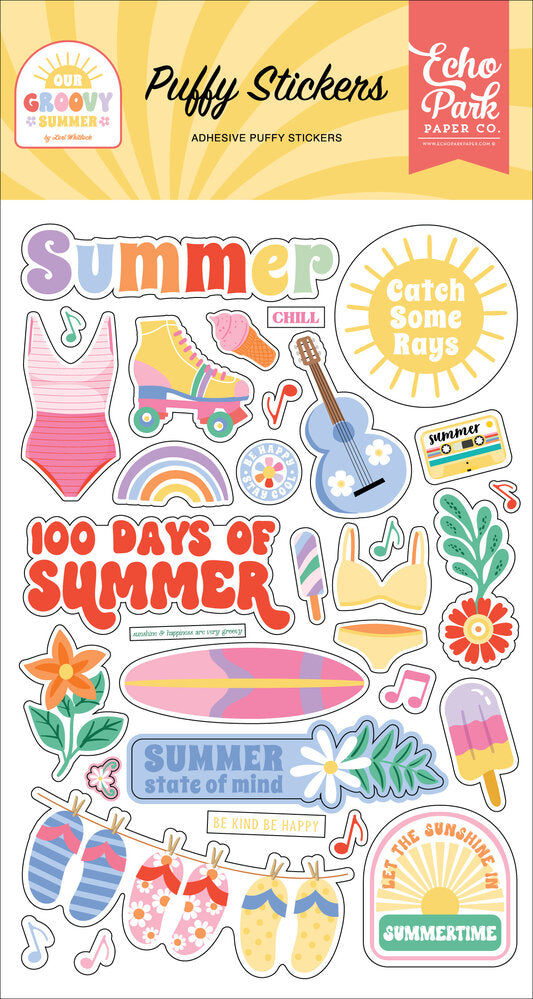 Echo Park - Our Groovy Summer Puffy Stickers