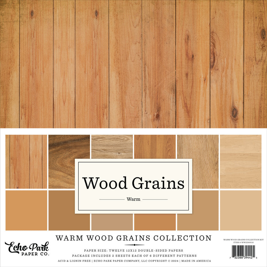 Echo Park - Warm Wood Grains Collection 12x12"