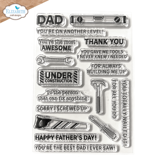 Elizabeth Craft Designs - Living it Up Stamps Best Dad Sentiments