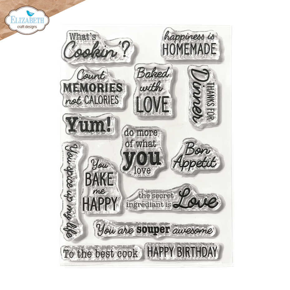 Elizabeth Craft Designs - Living it Up Stamps In the Kitchen Sentiments