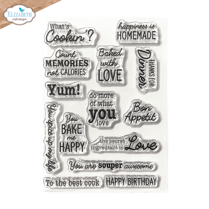 Elizabeth Craft Designs - Living it Up Stamps In the Kitchen Sentiments