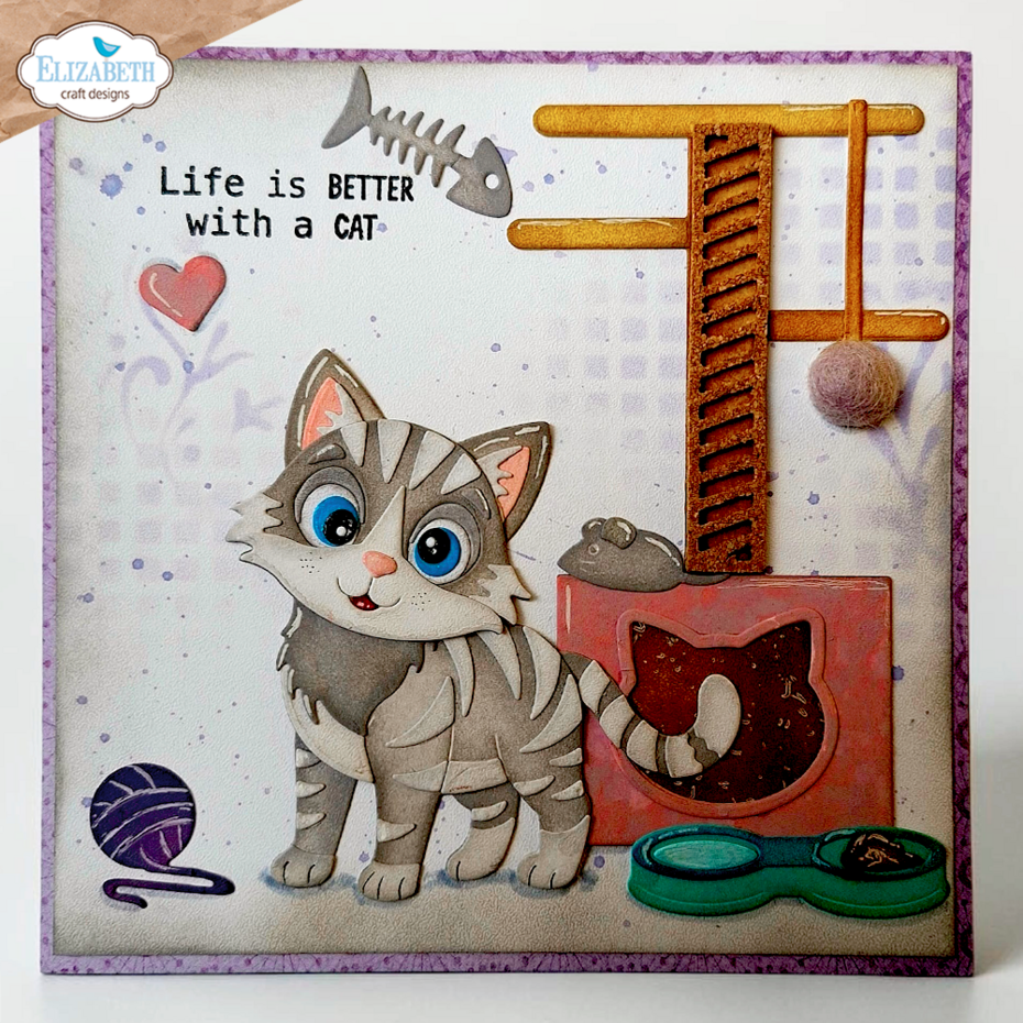 Elizabeth Craft Designs - Meet the Cats Die Cat Scratching Post