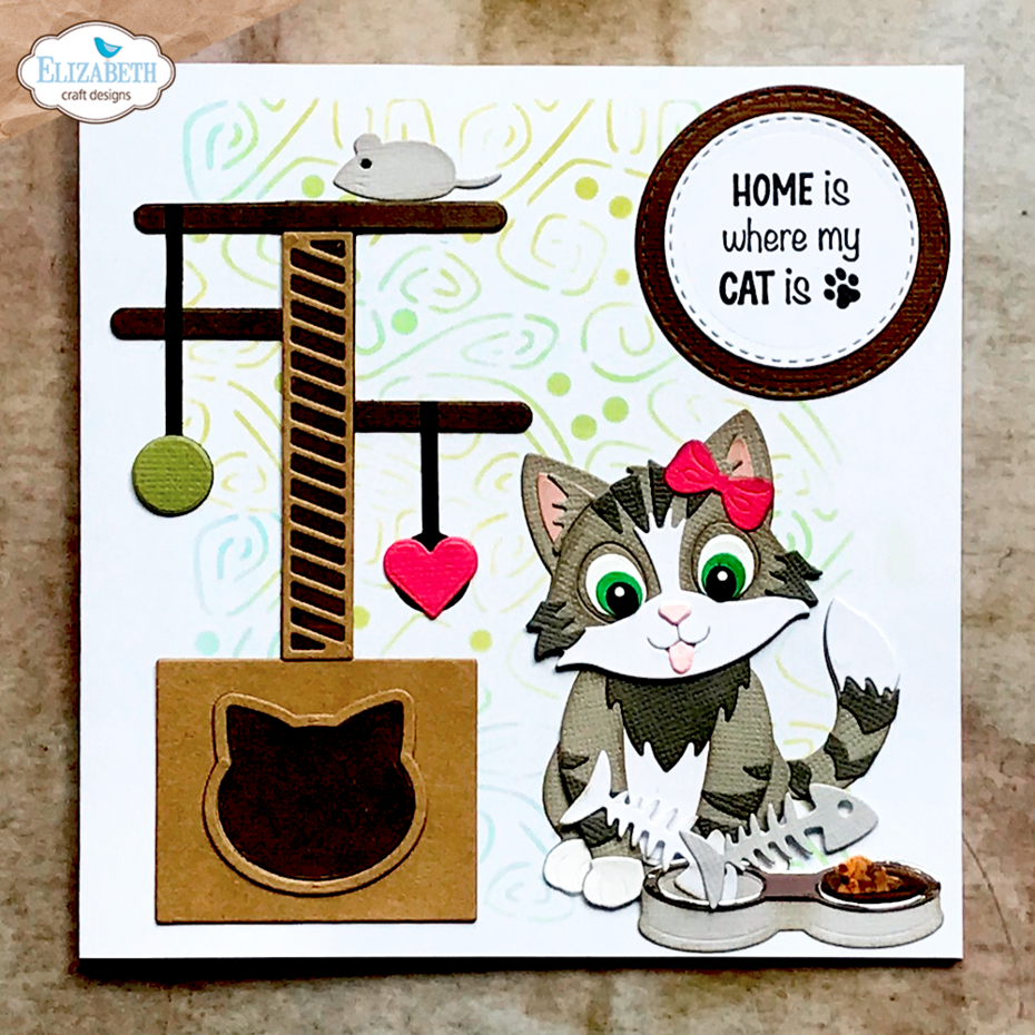 Elizabeth Craft Designs - Meet the Cats Die Cat Scratching Post