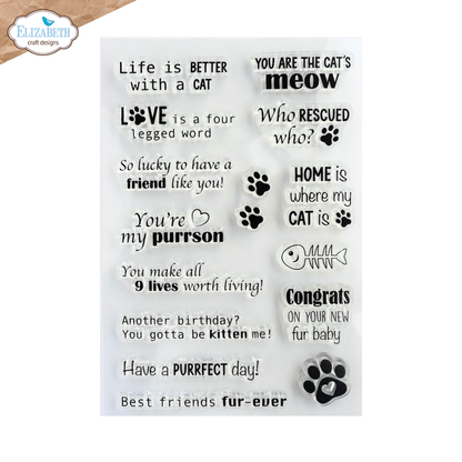Elizabeth Craft Designs - Meet the Cats Stamps Cat Sentiments