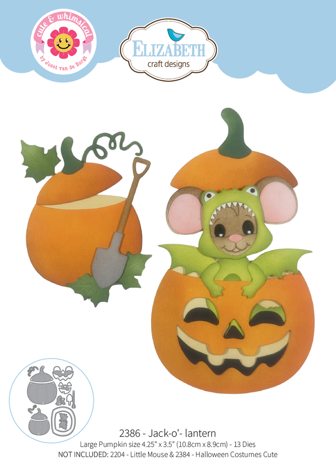 Elizabeth Craft Designs Snuggle Season Die Jack-o'- Lantern by Cute & Whimsical (2386)