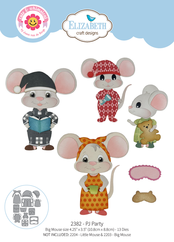 Elizabeth Craft Designs Snuggle Season Die PJ Party by Cute & Whimsical (2382)