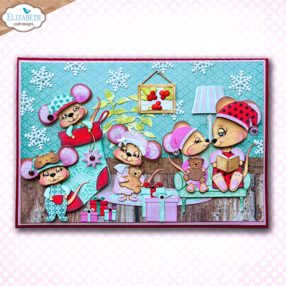 Elizabeth Craft Designs Snuggle Season Die PJ Party by Cute & Whimsical (2382)