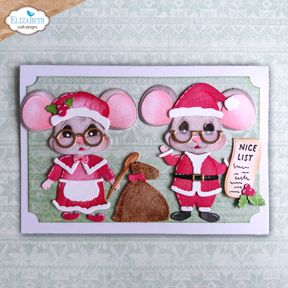 Elizabeth Craft Designs Snuggle Season Die Santa and Mrs. Claus by Cute & Whimsical (2387)