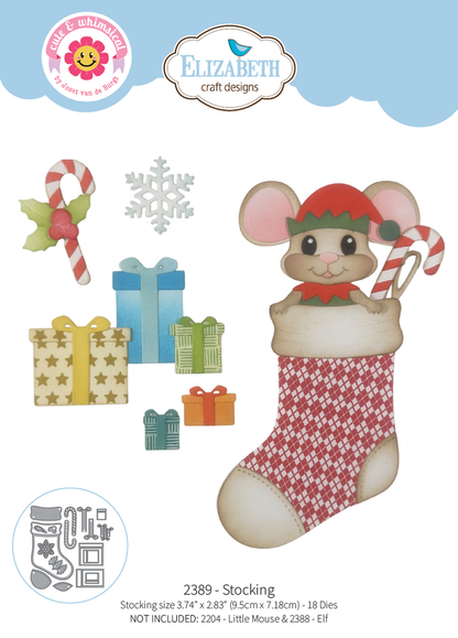 Elizabeth Craft Designs Snuggle Season Die Stocking by Cute & Whimsical (2389)