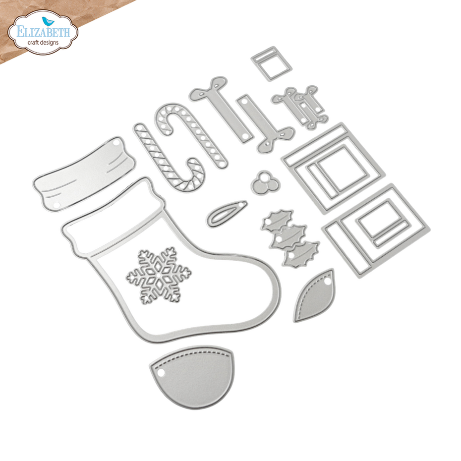 Elizabeth Craft Designs Snuggle Season Die Stocking by Cute & Whimsical (2389)
