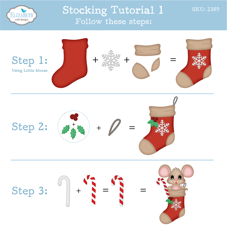 Elizabeth Craft Designs Snuggle Season Die Stocking by Cute & Whimsical (2389)