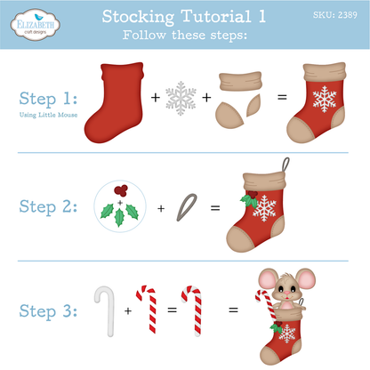 Elizabeth Craft Designs Snuggle Season Die Stocking by Cute & Whimsical (2389)