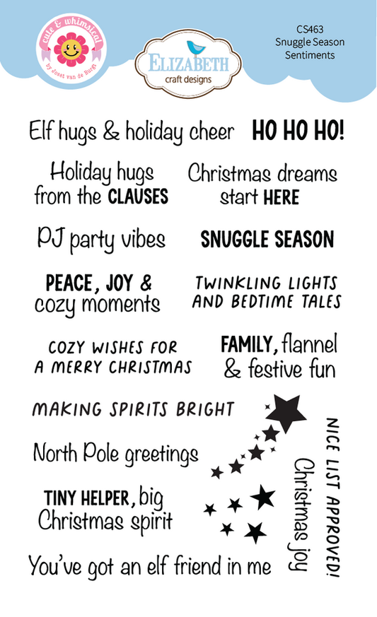 Elizabeth Craft Designs Snuggle Season Stamps Snuggle Season Sentiments by Cute & Whimsical (CS463)