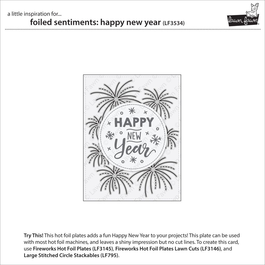 Lawn Fawn - Foiled Sentiments: Happy New Year