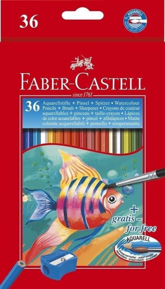 Faber-Castell - Kids Watercolor Pencil Set with Sharpener & Brush (36pcs)