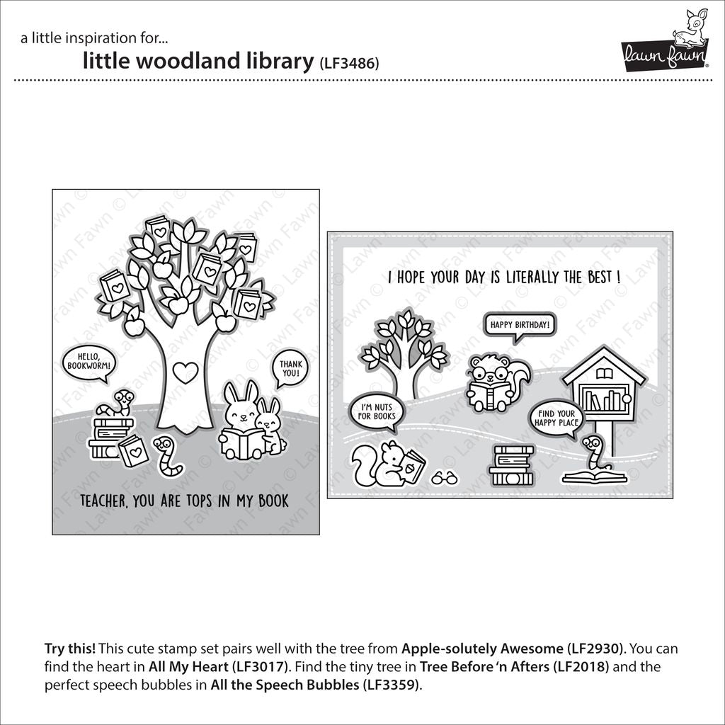Lawn Fawn - Little Woodland Library