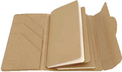 Graphic 45 - Kraft Travel Album with Inserts Waterfall Folder & Journaling Notebooks