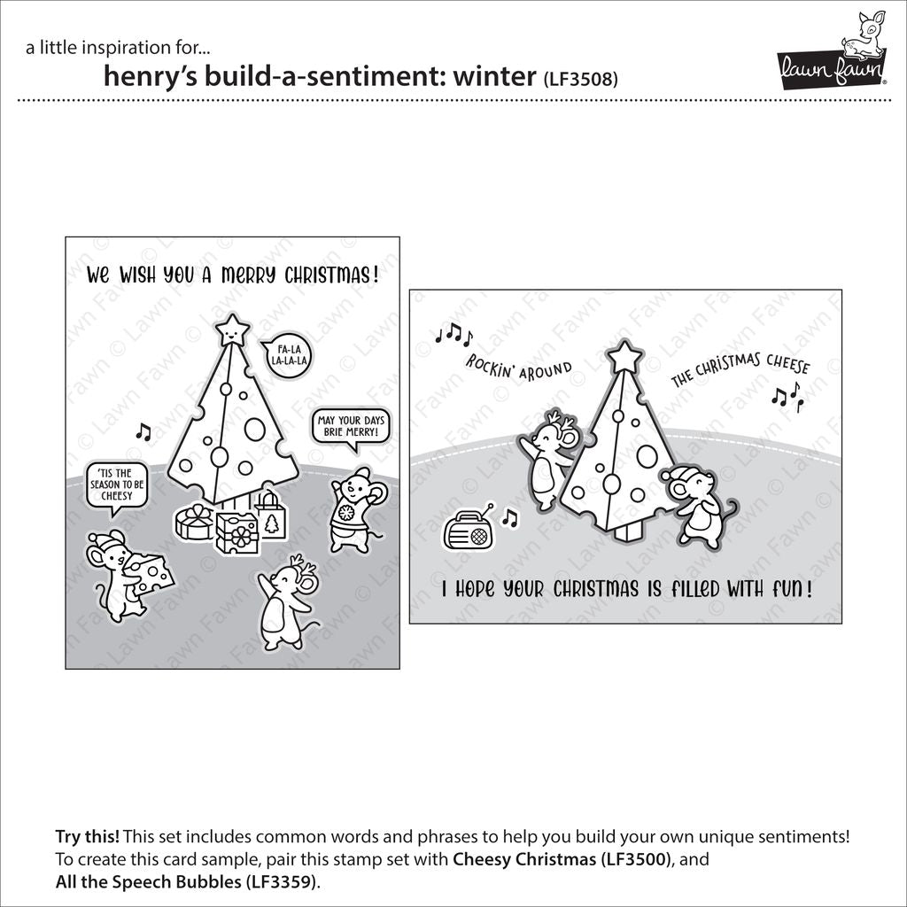 Lawn Fawn - Henry's Build-A-Sentiment: Winter