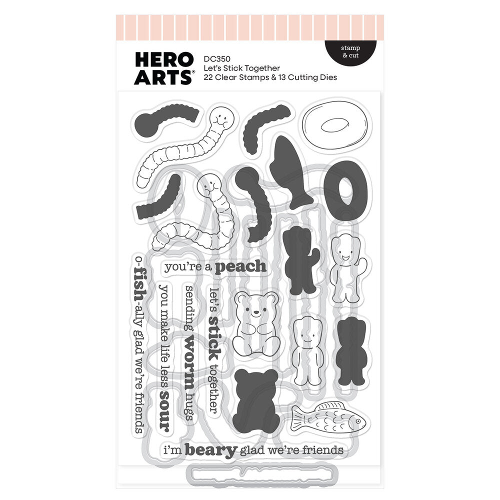 Hero Arts - Beary Sweet Let's Stick Together Stamp & Cut