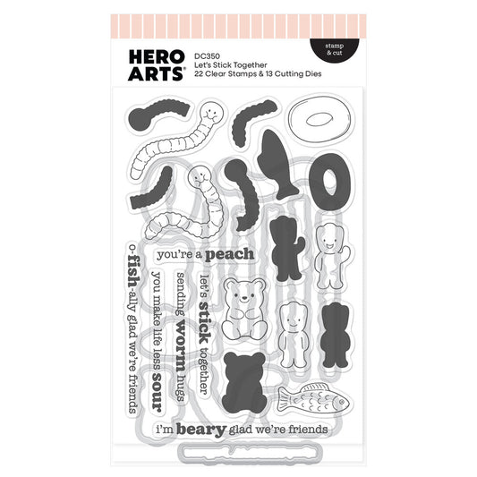 Hero Arts - Beary Sweet Let's Stick Together Stamp & Cut