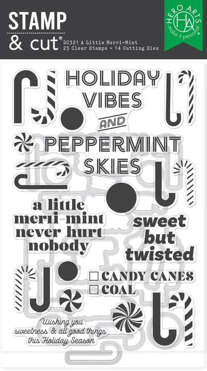 Hero Arts - Candy Cane Season A Little Merri-Mint Stamp & Cut