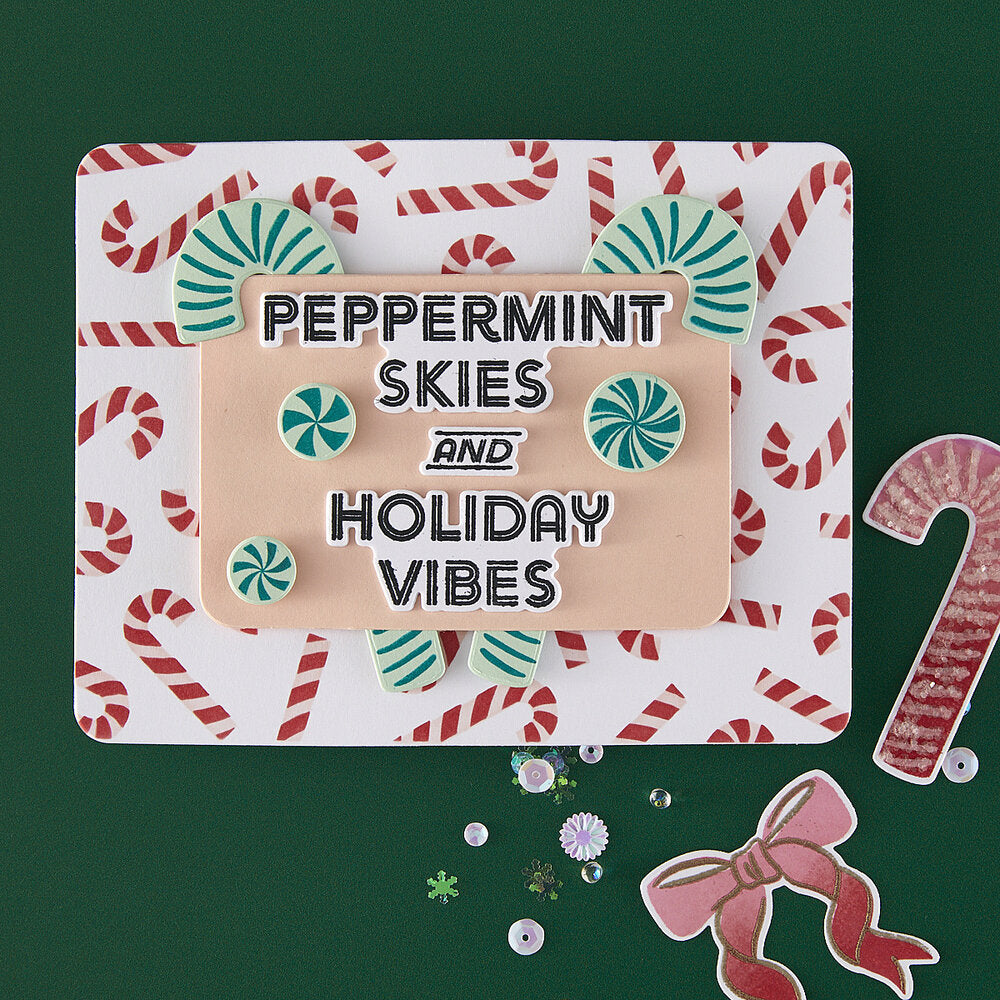 Hero Arts - Candy Cane Season A Little Merri-Mint Stamp & Cut