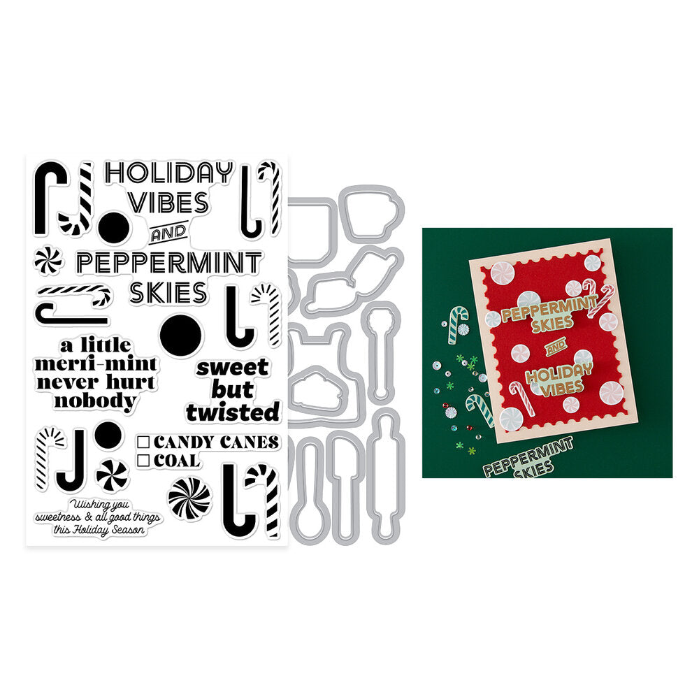 Hero Arts - Candy Cane Season A Little Merri-Mint Stamp & Cut