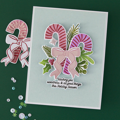 Hero Arts - Candy Cane Season Candy Cane Swag Stamp & Cut