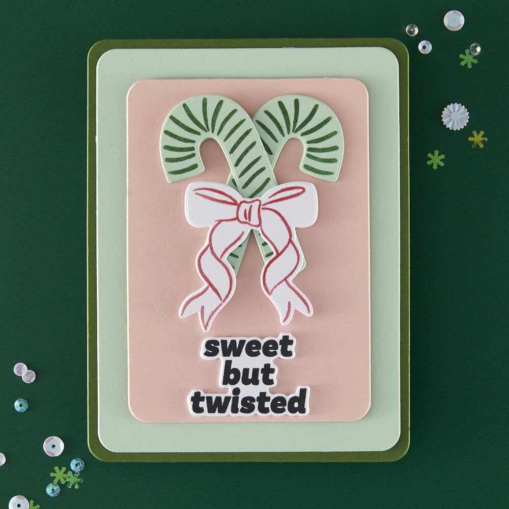 Hero Arts - Candy Cane Season Candy Cane Swag Stamp & Cut