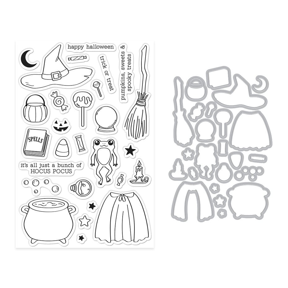 Hero Arts - Hocus Pocus Stamp & Cut Set Tricks and Treats