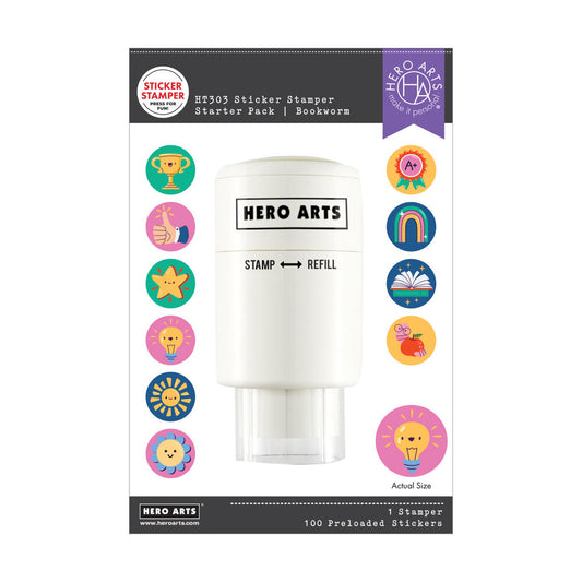 Hero Arts - Sticker Stamper Starter Pack Bookworm