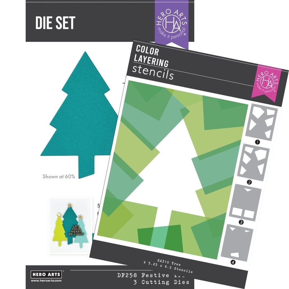 Hero Arts - Very Merry Die & Stencil Bundle Tree