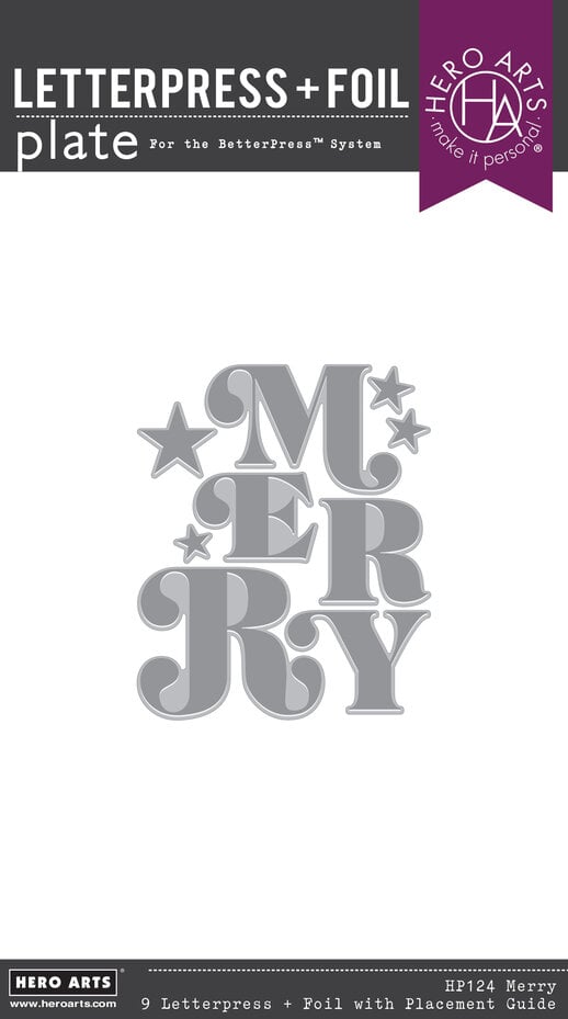 Hero Arts - Very Merry Letterpress + Foil Plate Merry