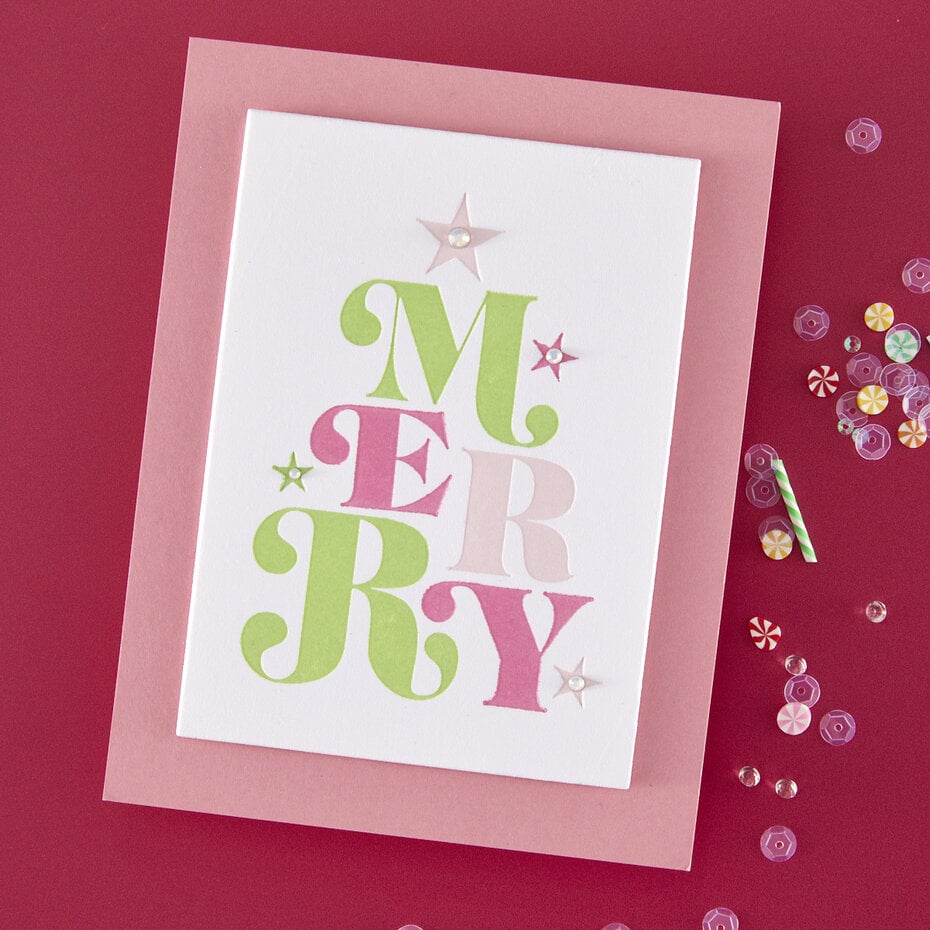 Hero Arts - Very Merry Letterpress + Foil Plate Merry